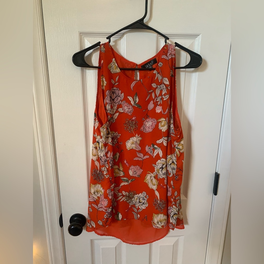 Label Rachel Rachel Roy Floral Lined Sleeveless Blouse Women’s Large Boho - Picture 1 of 9